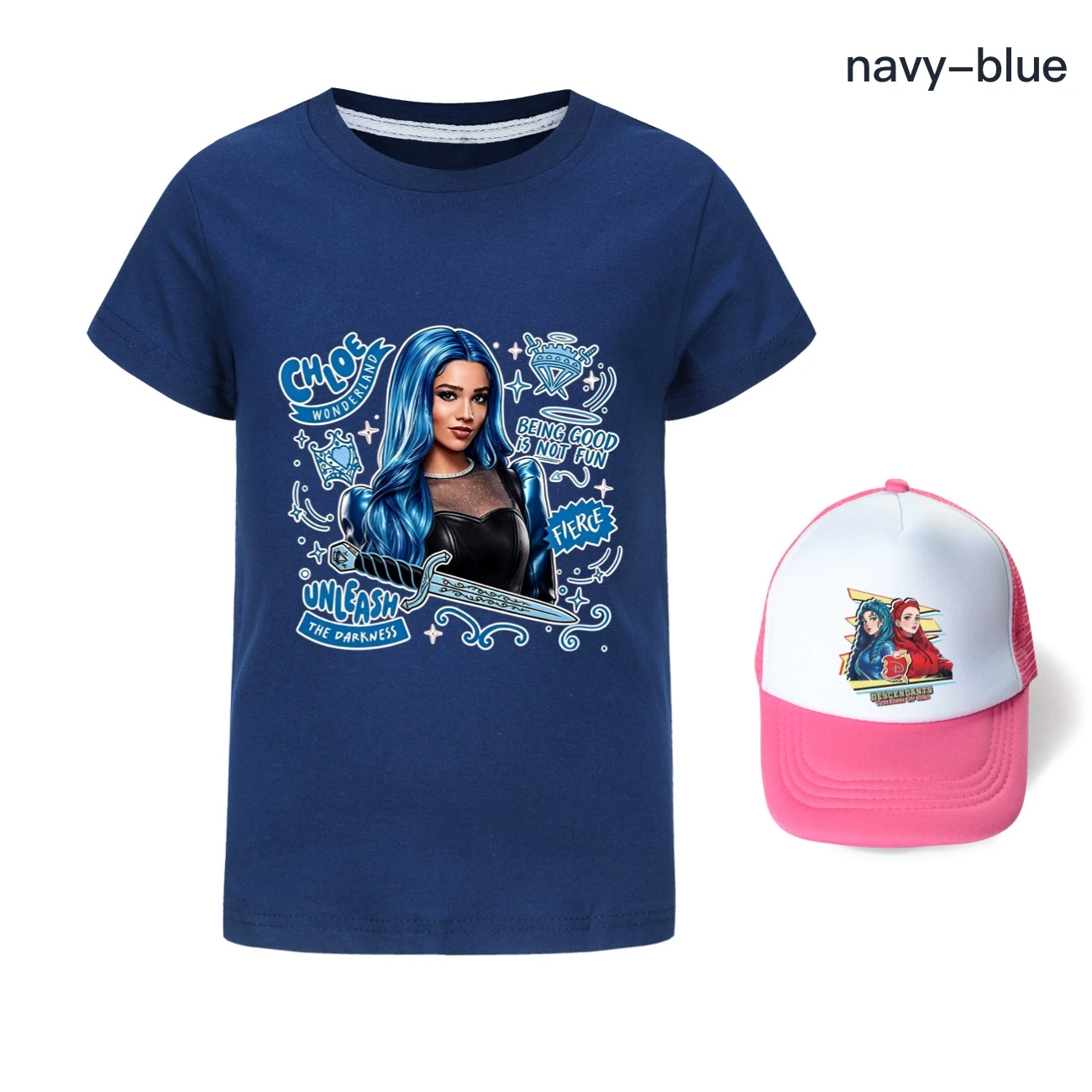 Graphic Tee & Sun Hat Set — 5796 Edition, Style 23 · Navy