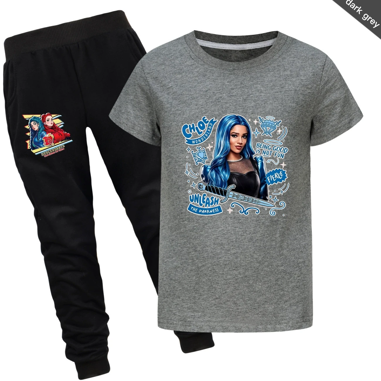 Graphic Tee & Jogger Set — 5796 Edition, Style 15 · Set · Dark Grey