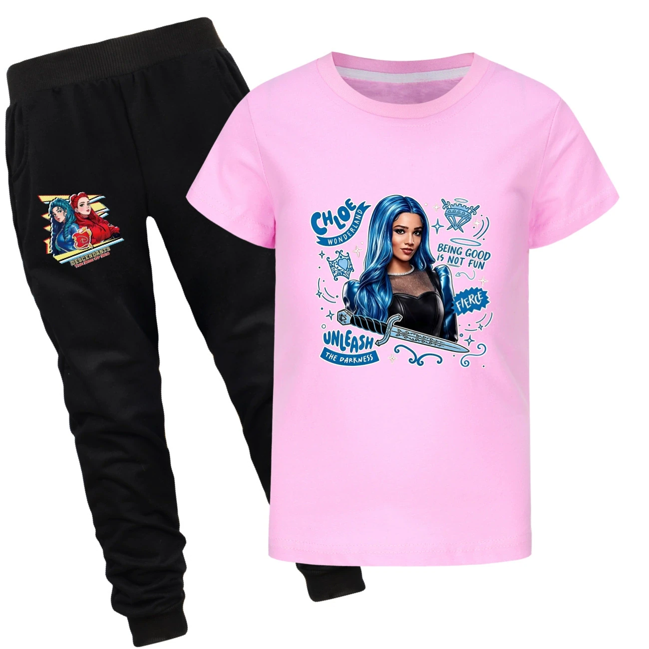Graphic Tee & Jogger Set — 5796 Edition, Style 24 · Set · Pink
