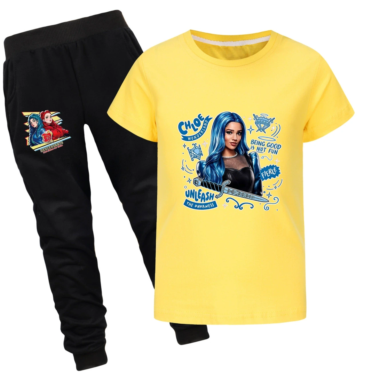 Graphic Tee & Jogger Set — 5796 Edition, Style 25 · Set · Yellow