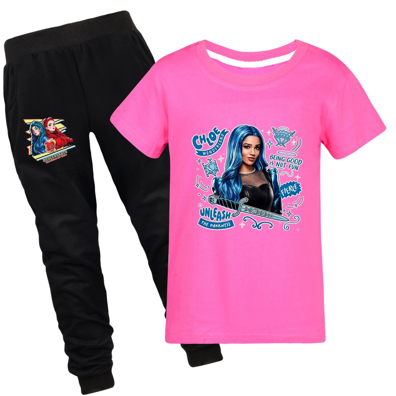 Graphic Tee & Jogger Set — 5796 Edition, Style 26 · Set · Rose