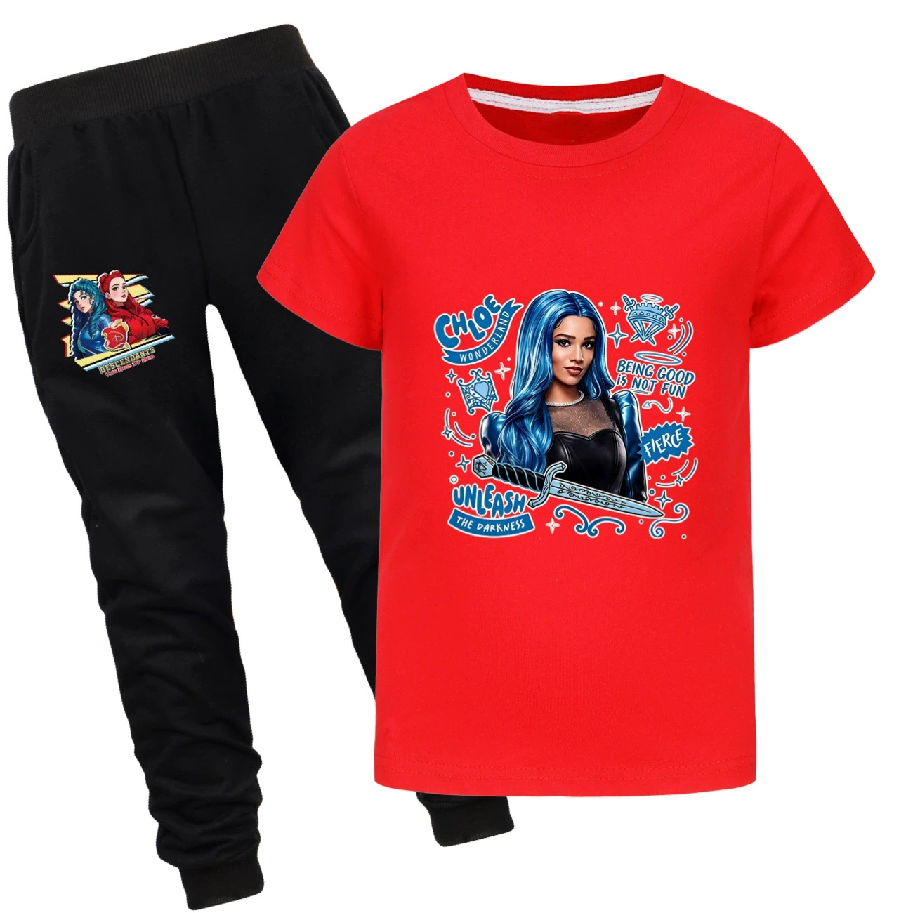 Graphic Tee & Jogger Set — 5796 Edition, Style 28 · Set · Red