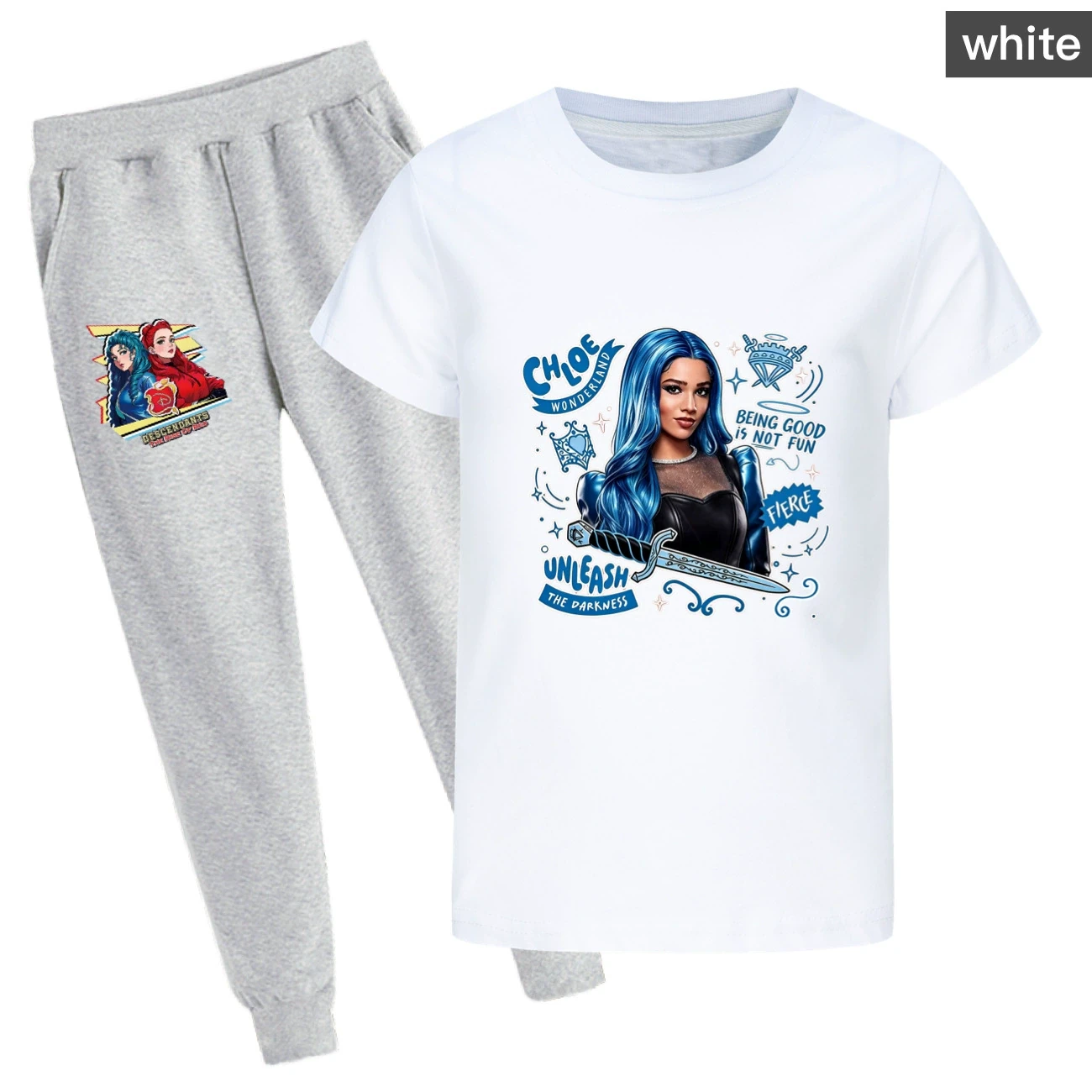 Graphic Tee & Jogger Set — 5796 Edition, Style 30 · Set · White