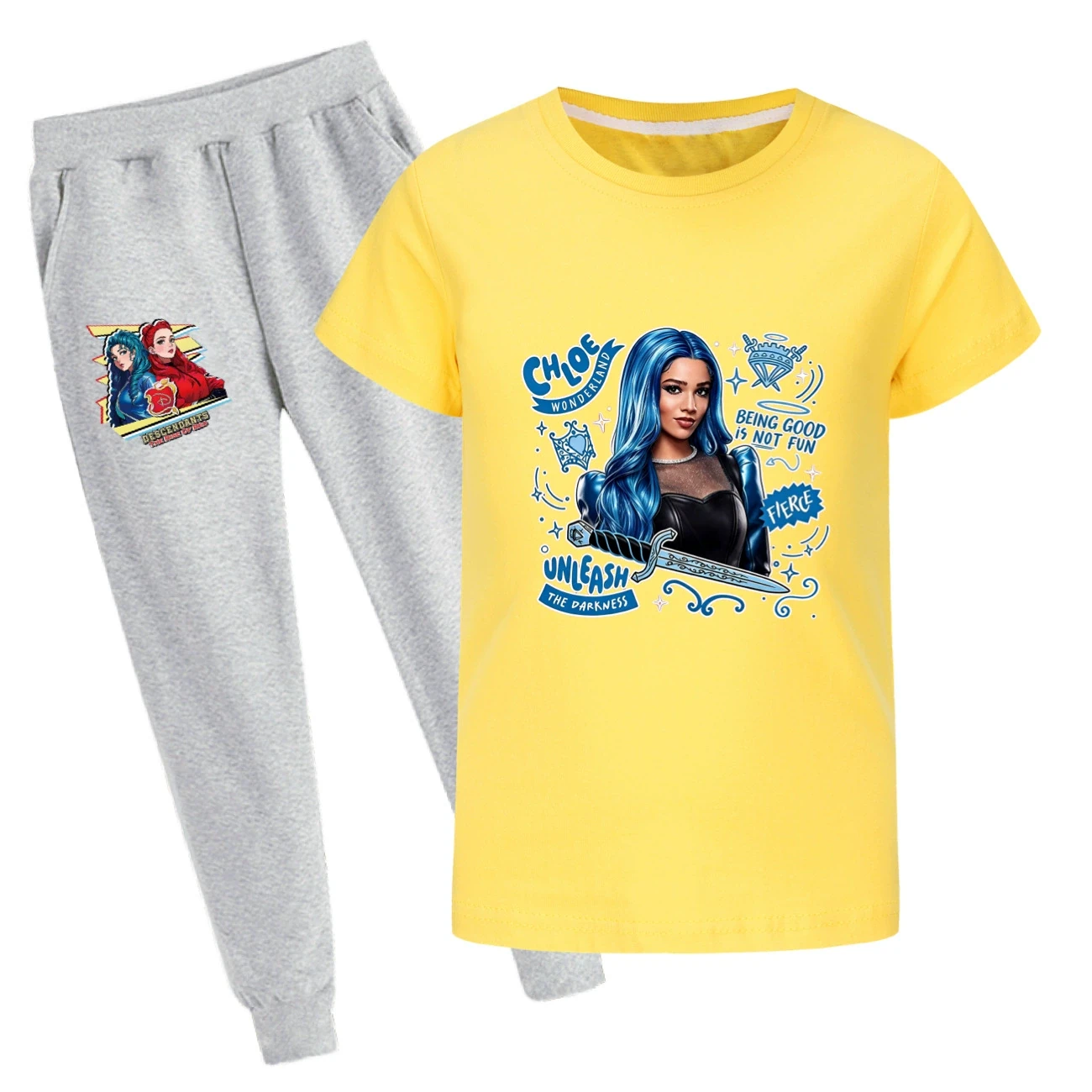 Graphic Tee & Jogger Set — 5796 Edition, Style 31 · Set · Yellow