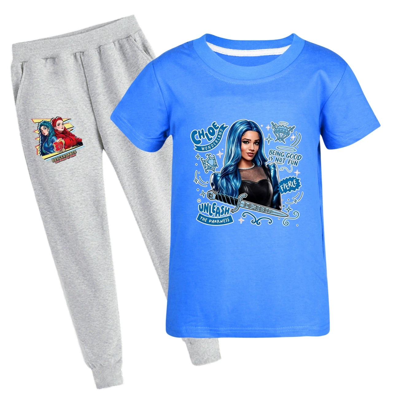 Graphic Tee & Jogger Set — 5796 Edition, Style 33 · Set · Blue