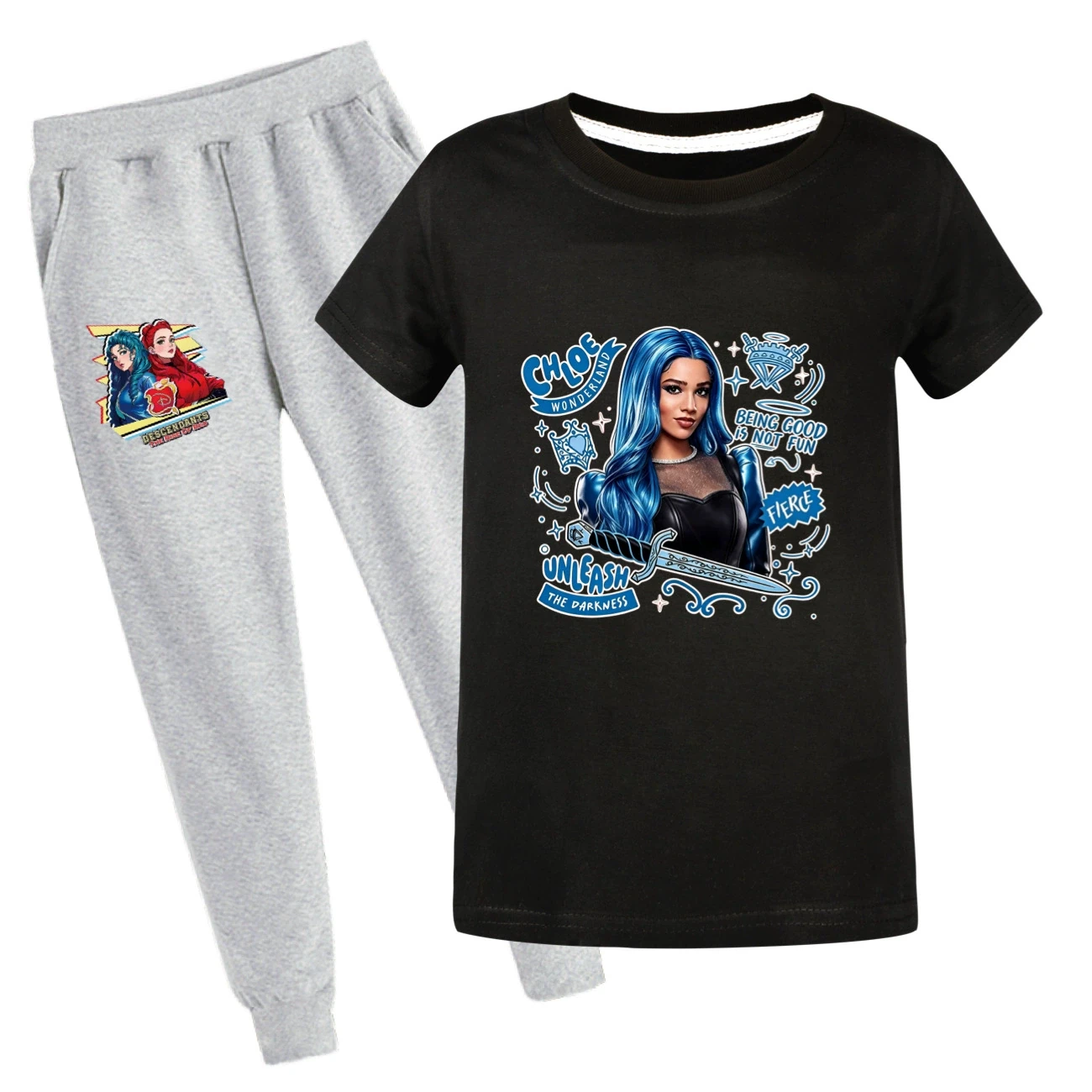 Graphic Tee & Jogger Set — 5796 Edition, Style 34 · Set · Black