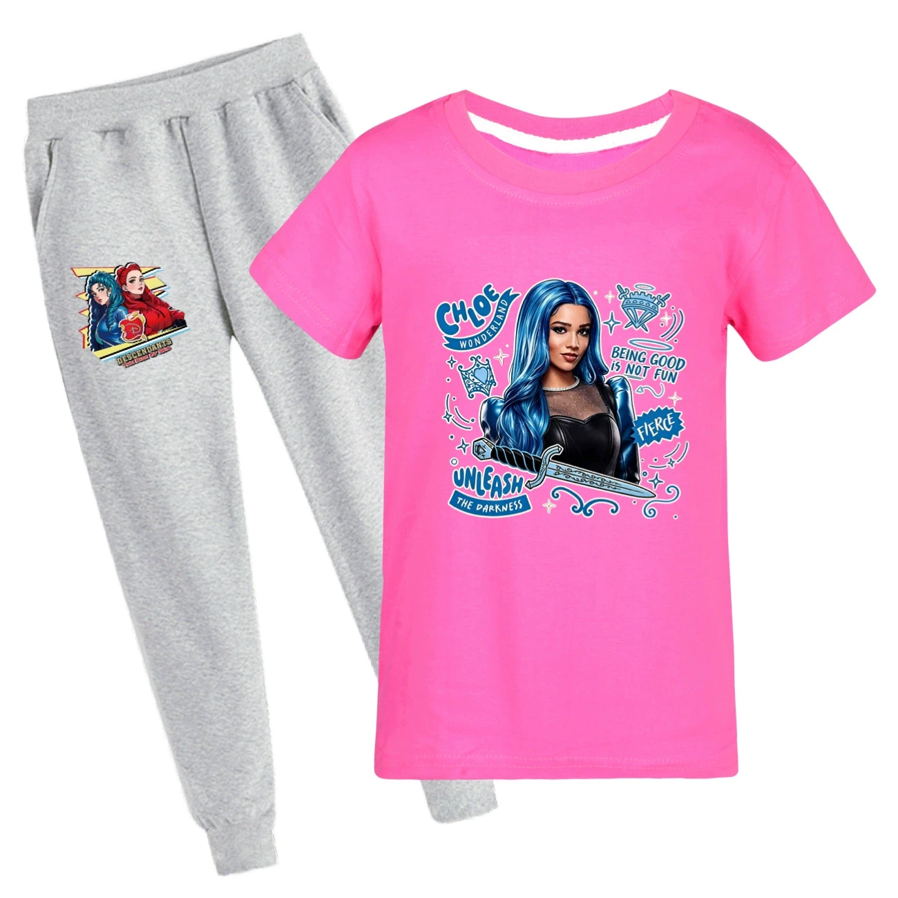 Graphic Tee & Jogger Set — 5796 Edition, Style 36 · Set · Rose