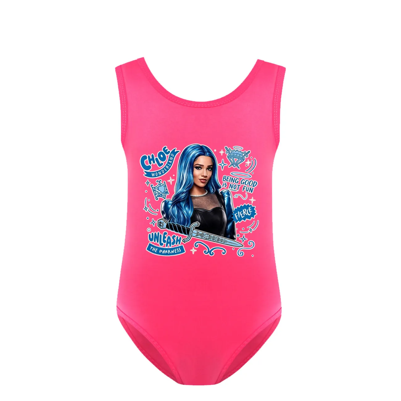 Girls’ One-Piece Swimsuit & Cap Set, Style 32 · Rose