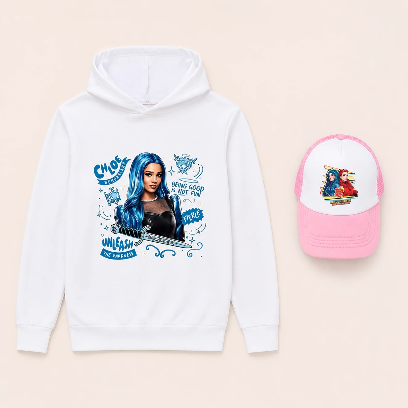 Graphic Hoodie & Sun Hat Set — 5796 Edition product view