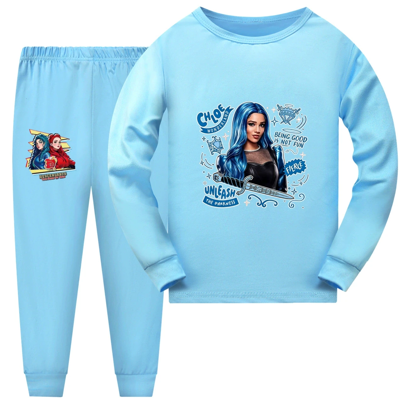 Family Lounge Set — 5796 Edition, Style 10 · Long Sleeve · Light Blue