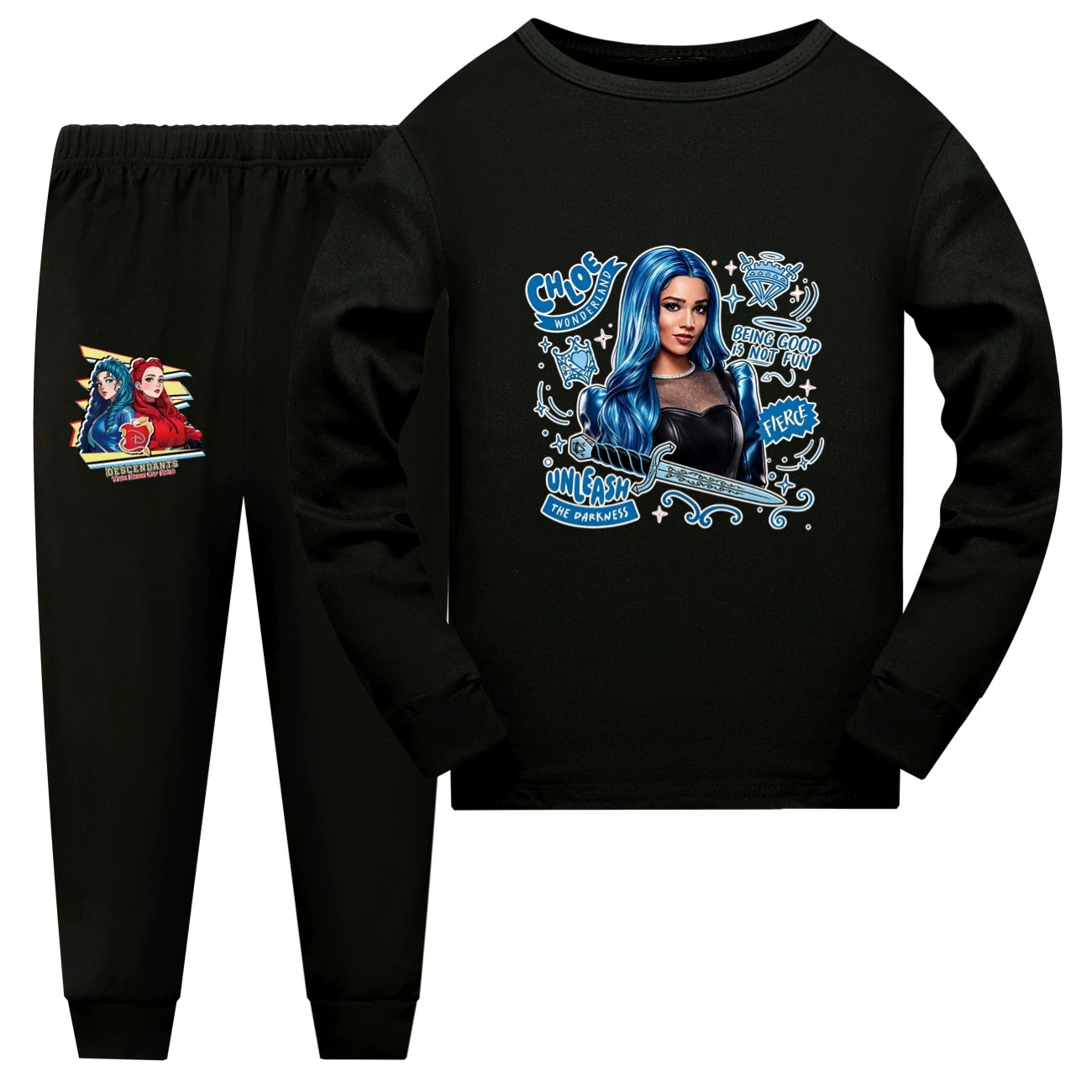 Family Lounge Set — 5796 Edition, Style 13 · Long Sleeve · Black