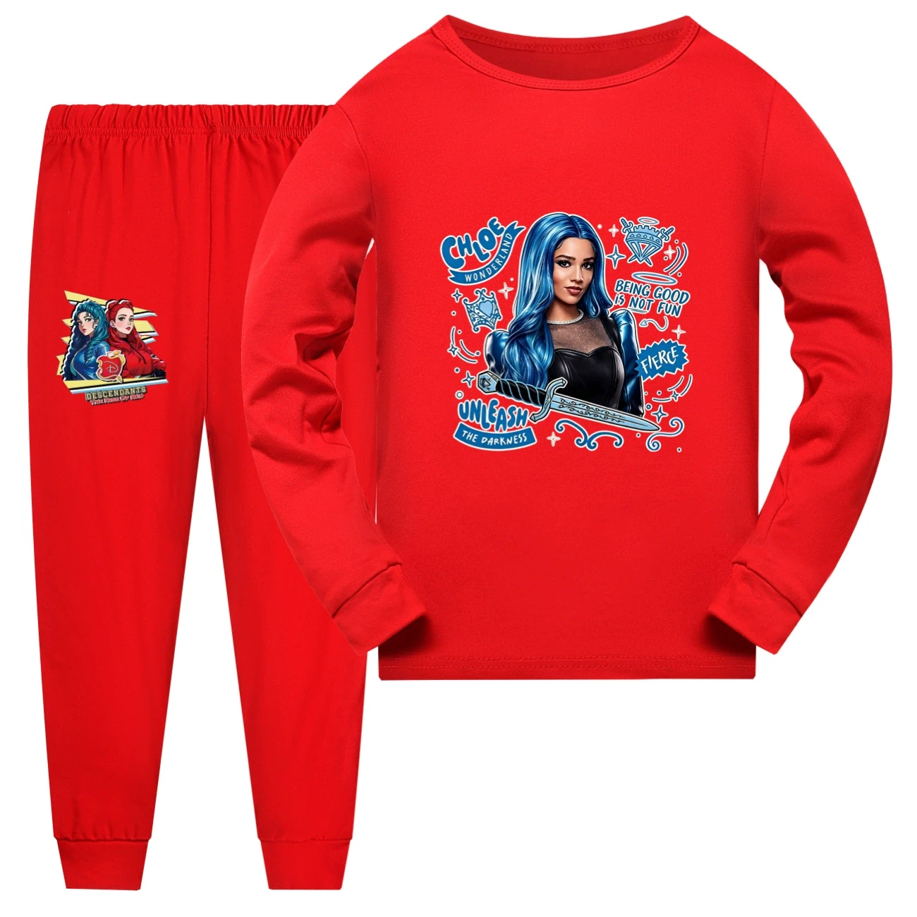Family Lounge Set — 5796 Edition, Style 14 · Long Sleeve · Red