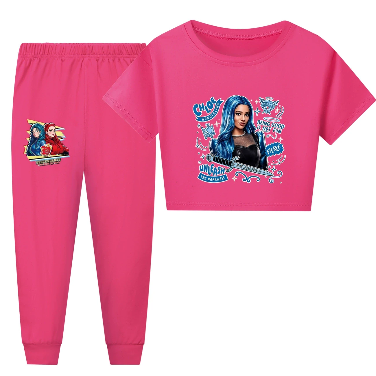 Family Lounge Set — 5796 Edition, Style 26 · Short Sleeve · Pants · Rose