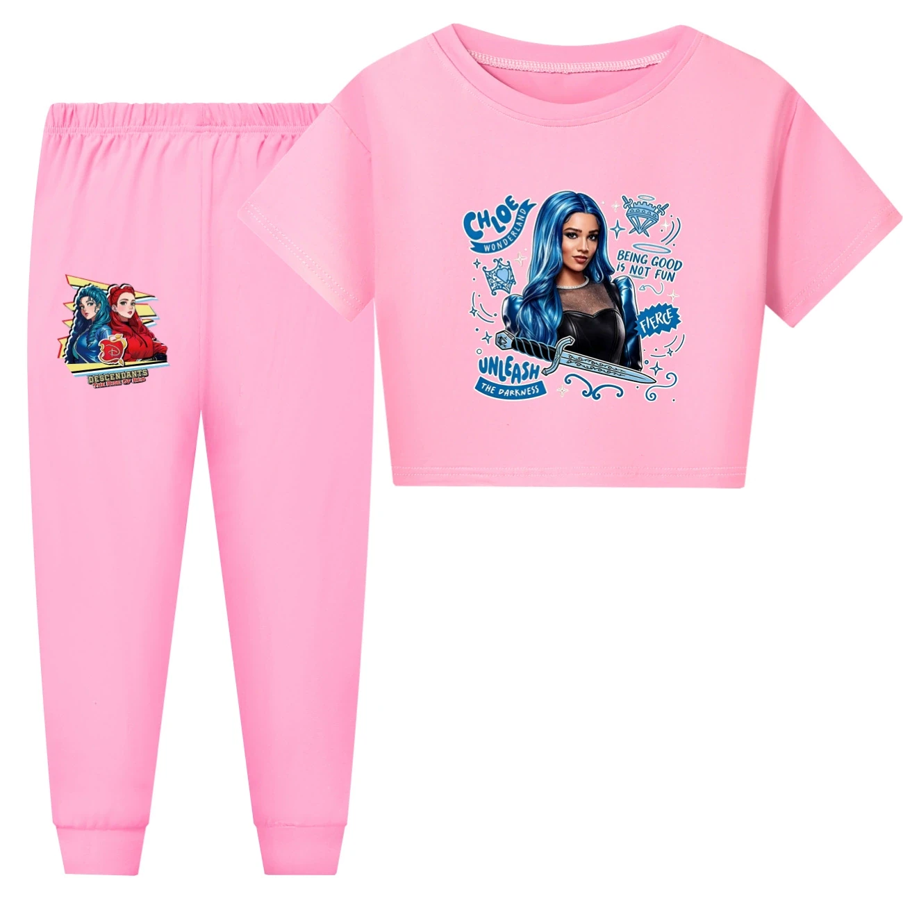 Family Lounge Set — 5796 Edition, Style 30 · Short Sleeve · Pants · Purple