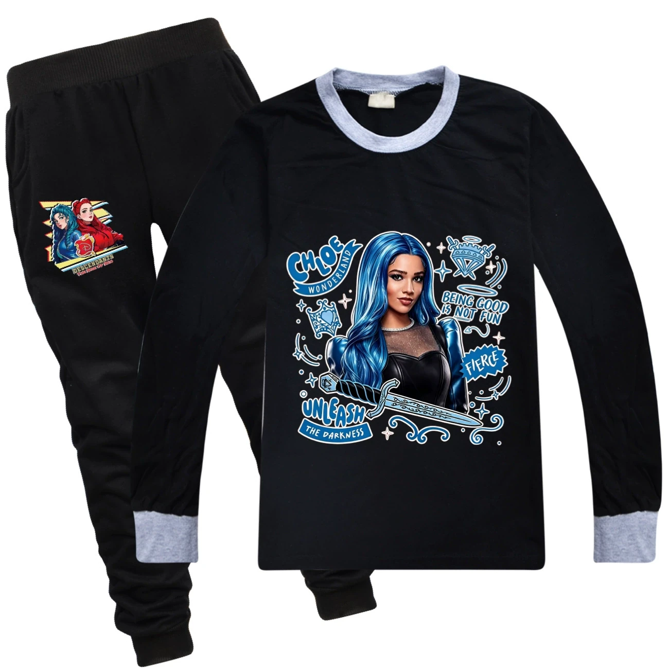 Long-Sleeve Play Set — 5796 Edition, Style 15 · with Black Pants · Black