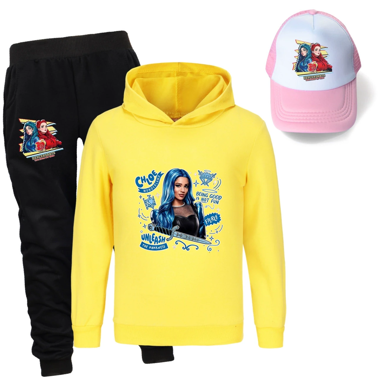 Three-Piece Hoodie, Jogger & Hat Set — 5796 Edition, Style 02 · Yellow