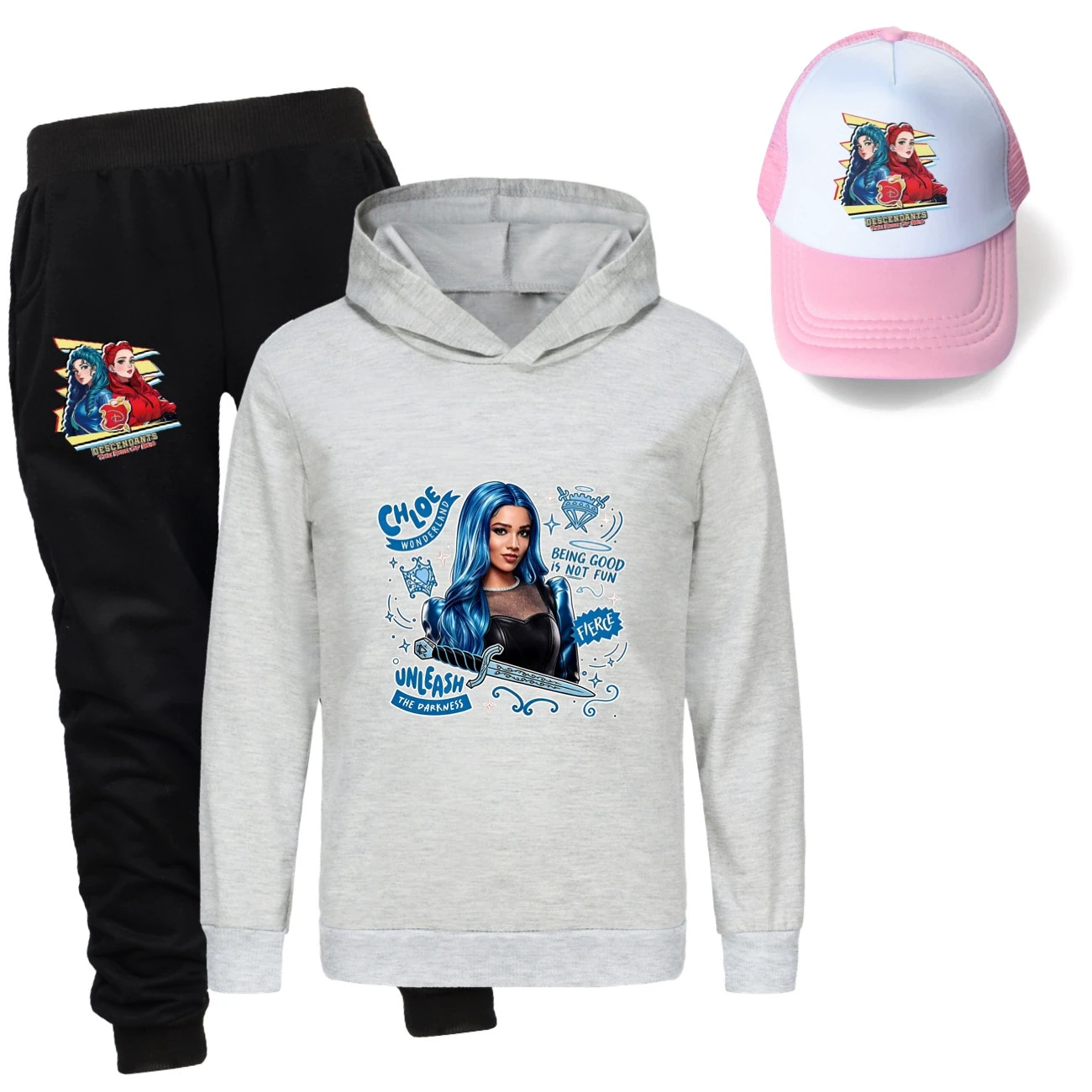 Three-Piece Hoodie, Jogger & Hat Set — 5796 Edition, Style 05 · Grey
