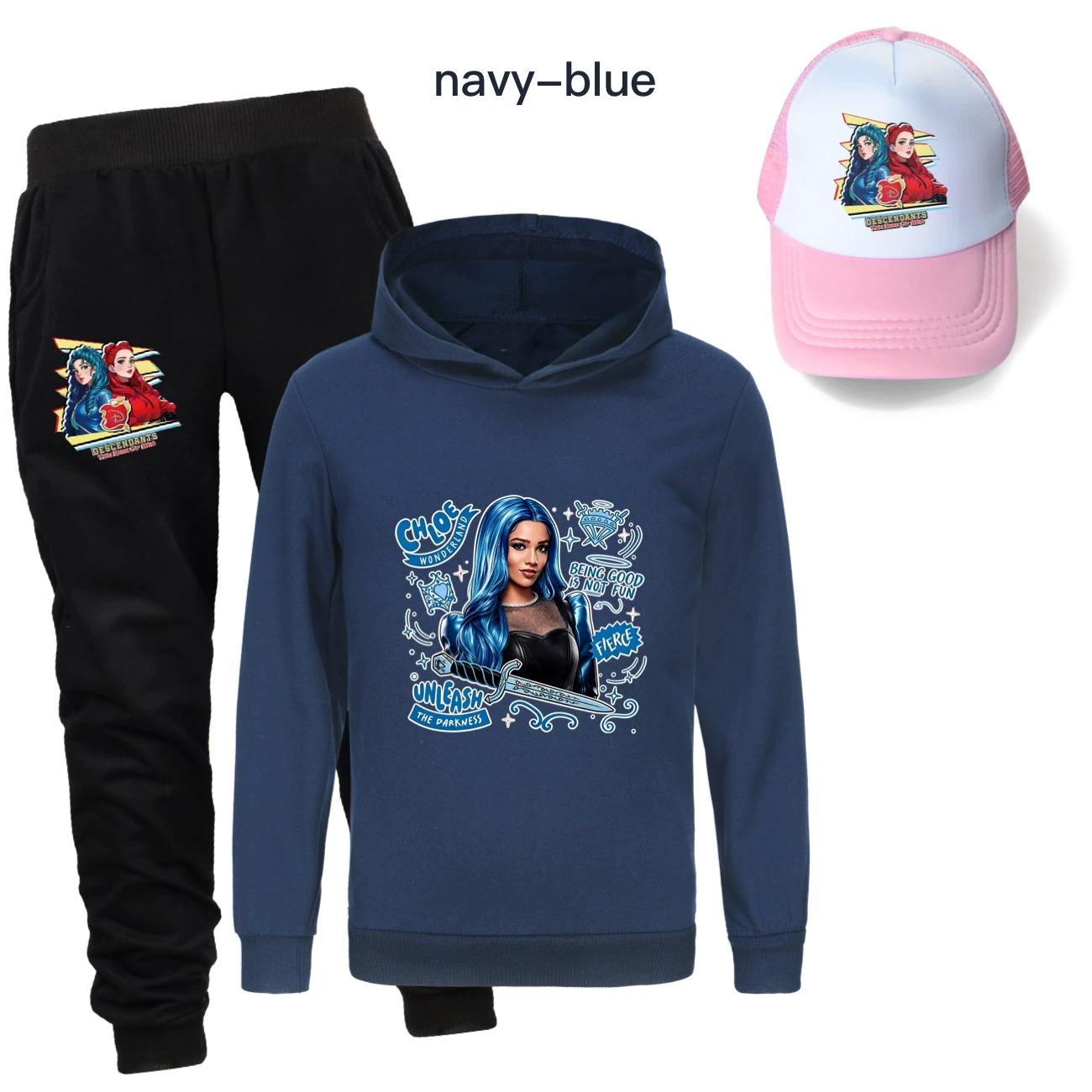 Three-Piece Hoodie, Jogger & Hat Set — 5796 Edition, Style 09 · Navy