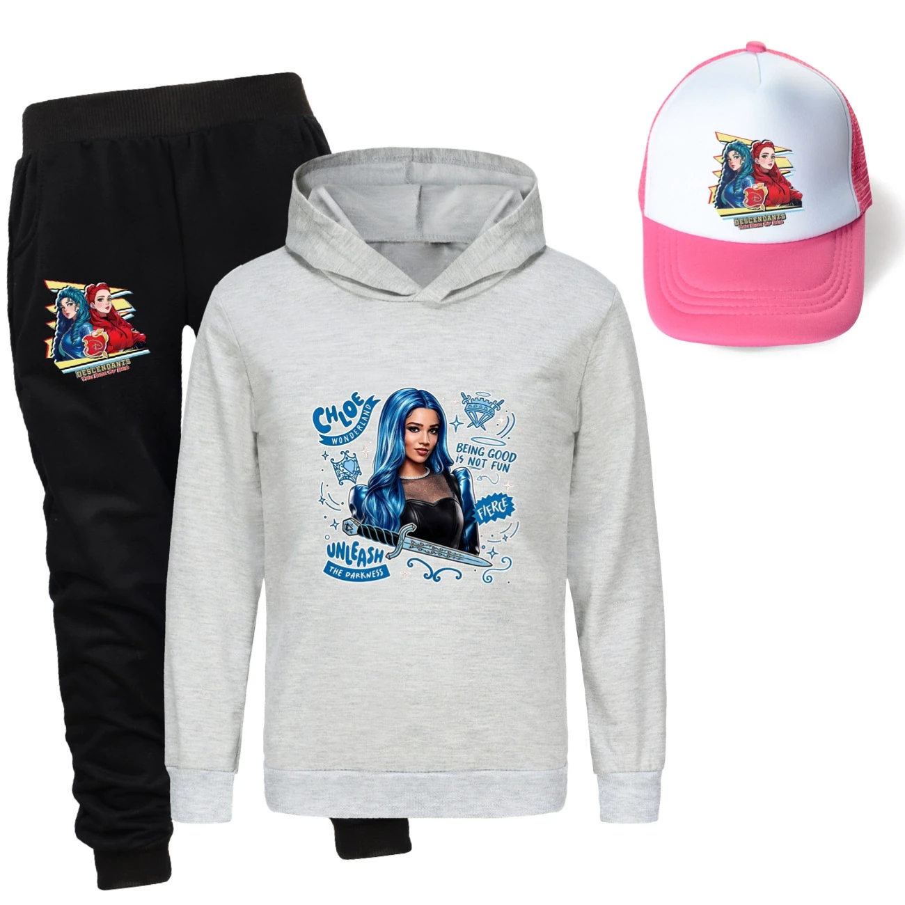 Three-Piece Hoodie, Jogger & Hat Set — 5796 Edition, Style 18 · Grey