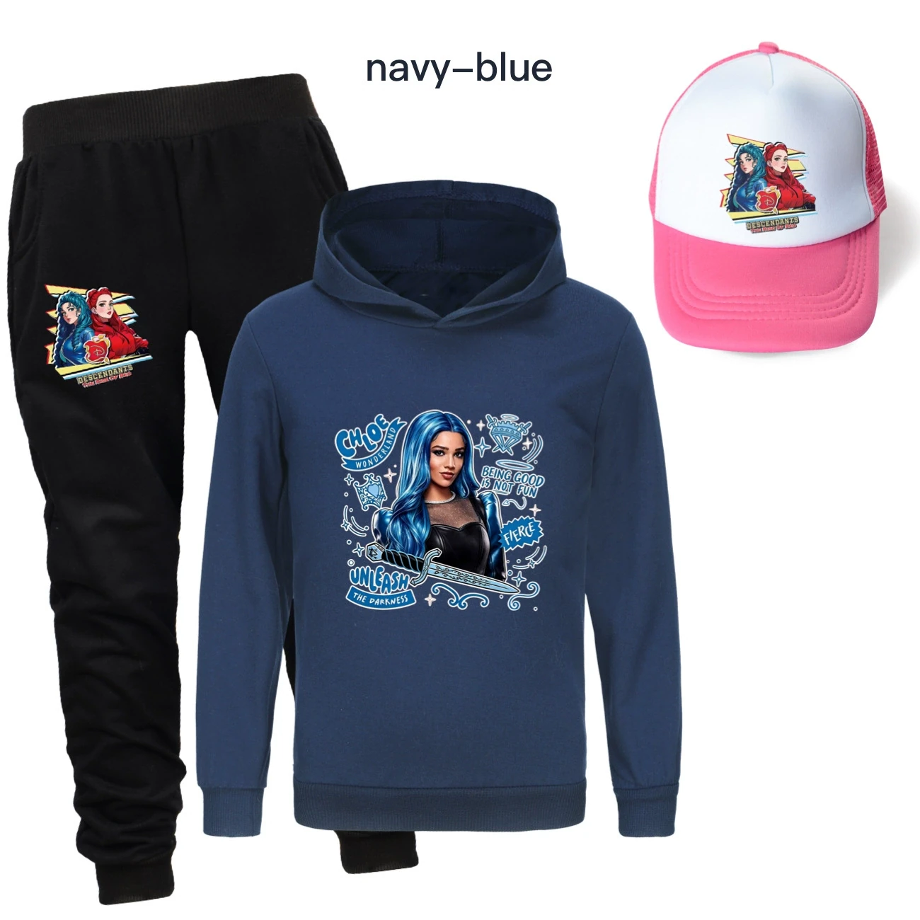 Three-Piece Hoodie, Jogger & Hat Set — 5796 Edition, Style 22 · Navy