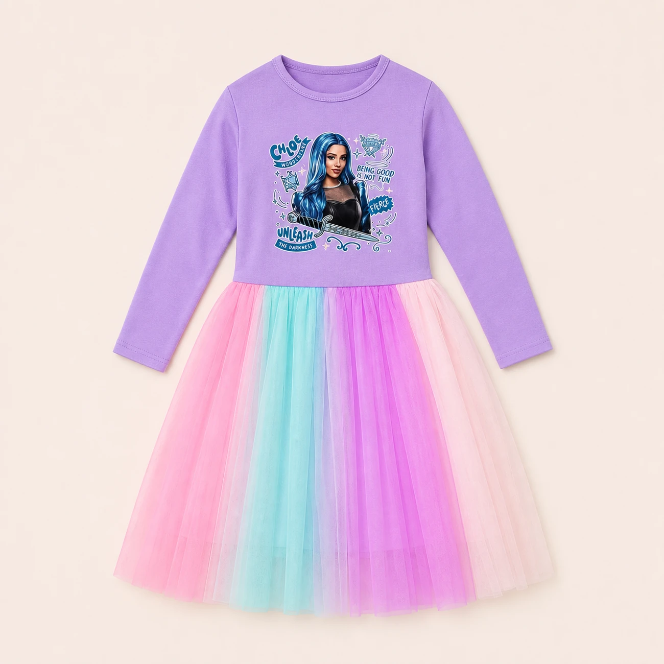 Rainbow Tulle Twirl Dress — 5796 Edition, clean product view