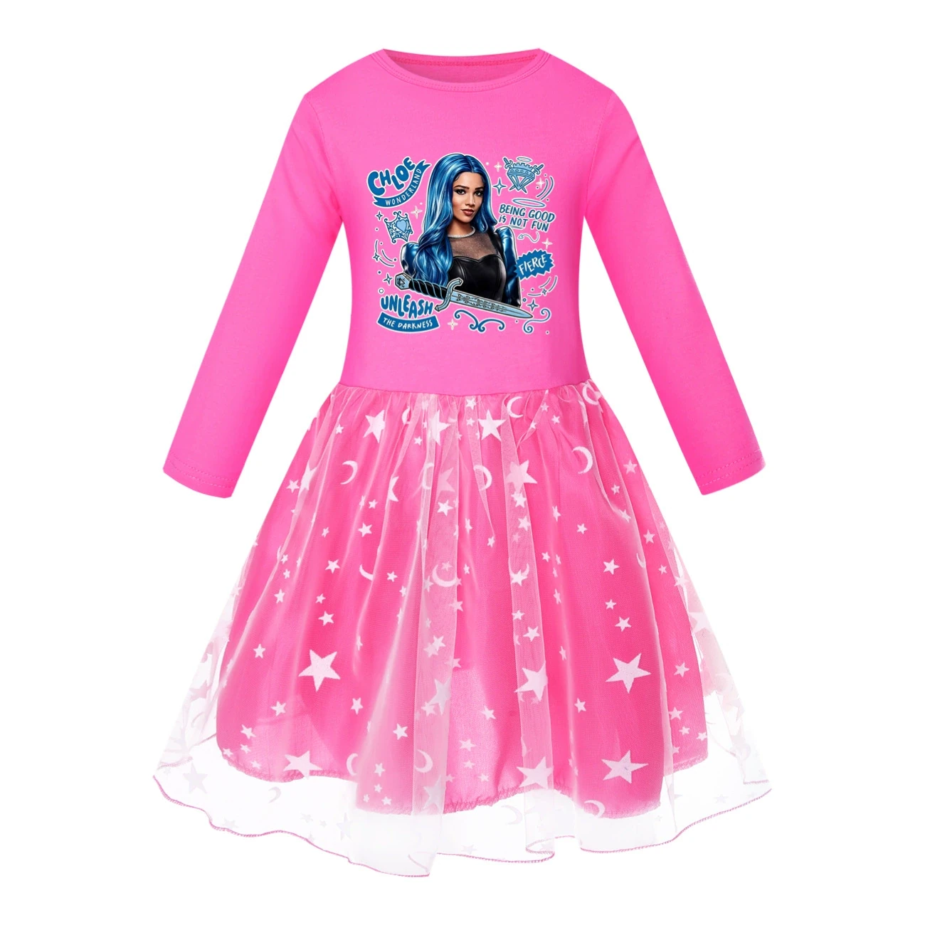 Rainbow Tulle Twirl Dress — 5796 Edition, Style 05 · Star Tulle · Rose
