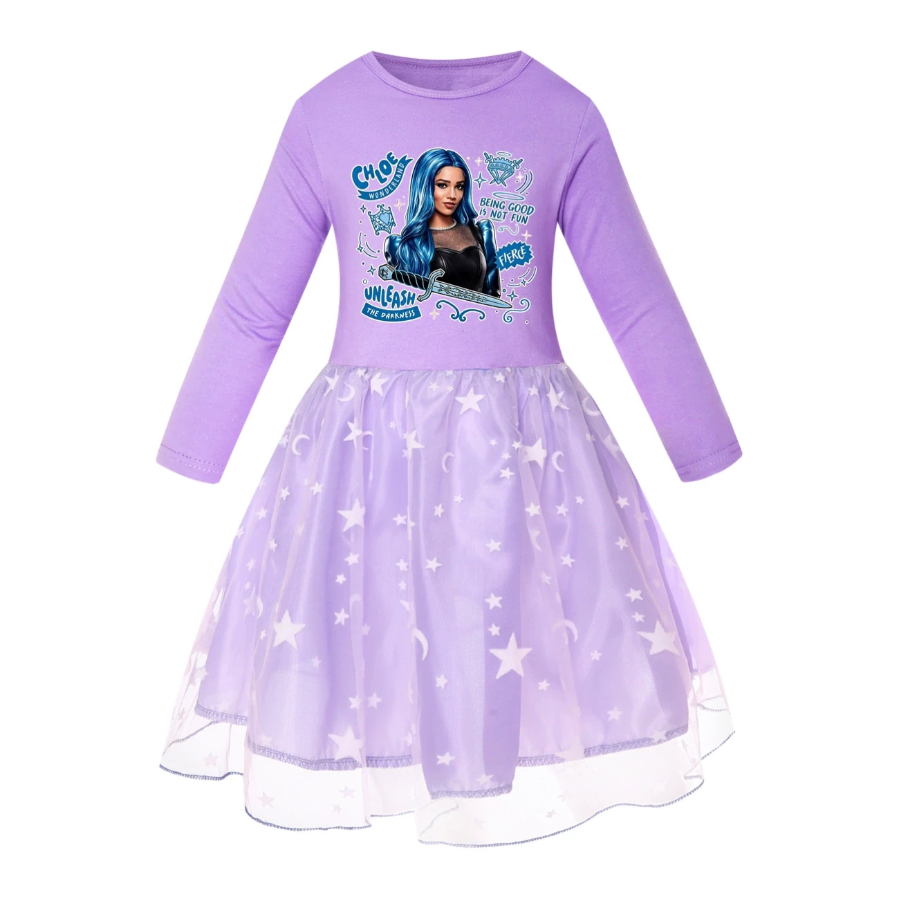 Rainbow Tulle Twirl Dress — 5796 Edition, Style 06 · Star Tulle · Purple