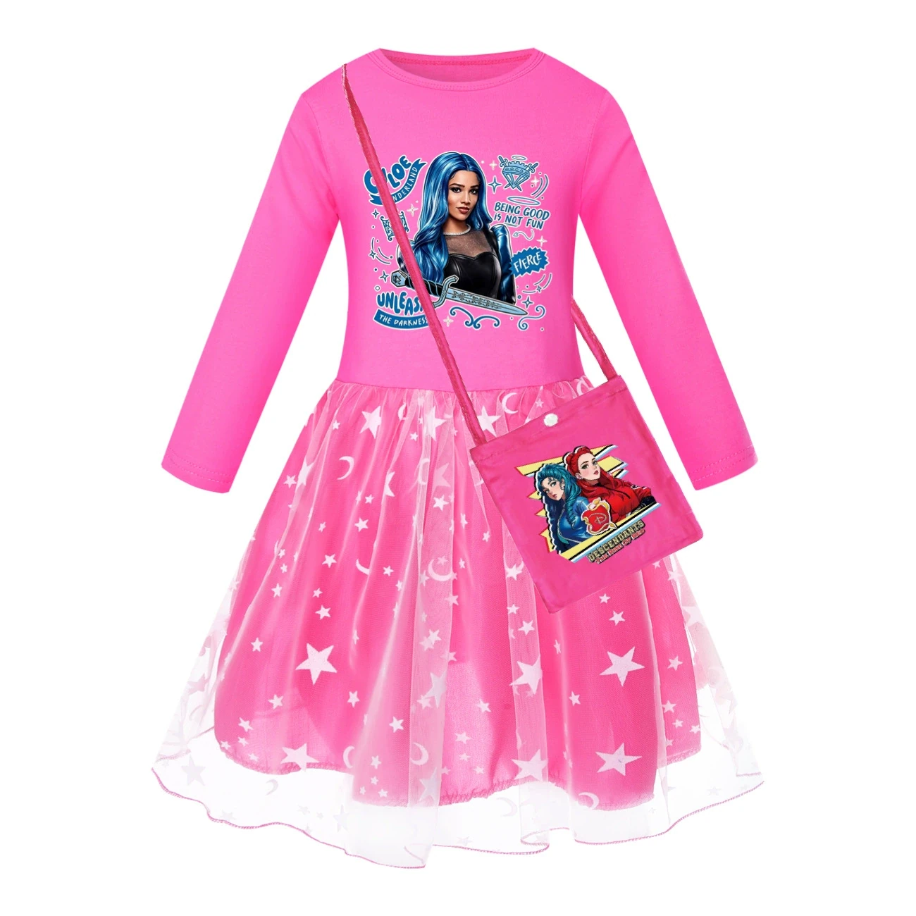 Rainbow Tulle Twirl Dress — 5796 Edition, Style 08 · Star Tulle · with Bag · Rose