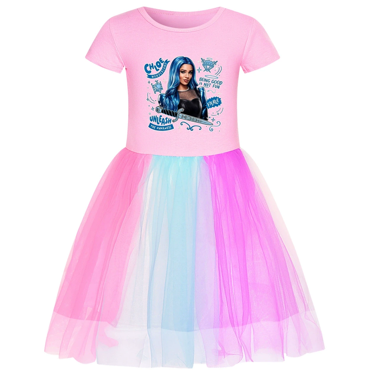 Rainbow Tulle Twirl Dress — 5796 Edition, Style 16 · Short Tulle · Pink