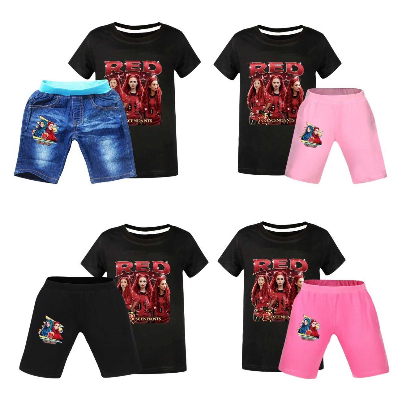Graphic Tee & Denim Shorts Set — 5797 Edition, clean product view