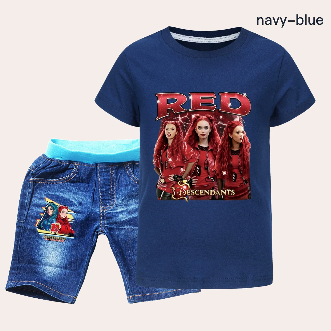 Graphic Tee & Denim Shorts Set — 5797 Edition product view