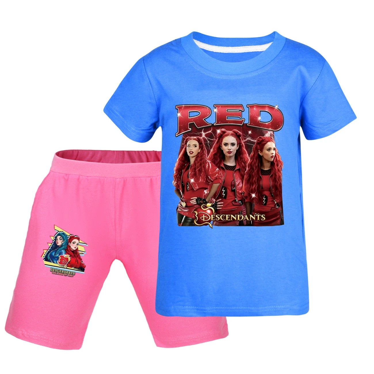 Graphic Tee & Denim Shorts Set — 5797 Edition, Style 38 · Deep Blue