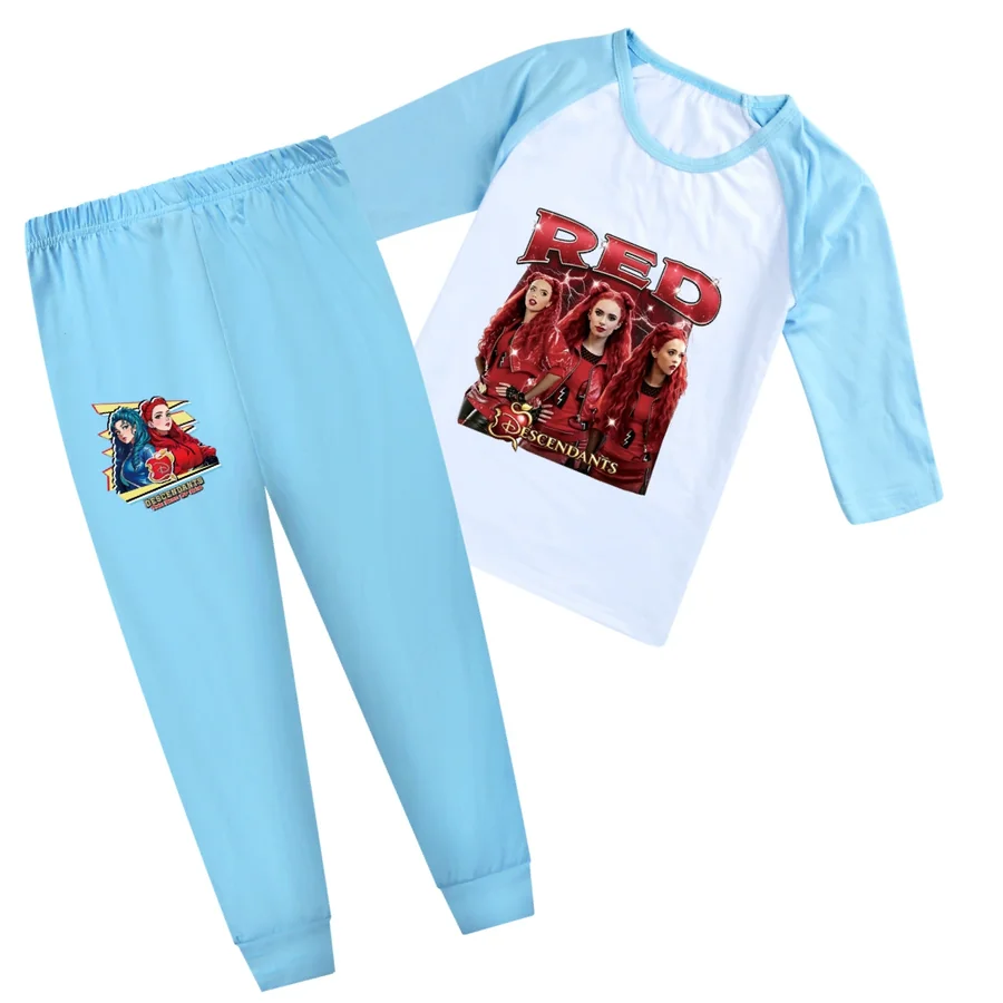 Graphic Top & Active Bottoms Set, Style 24 · Sleeved Tee · Joggers · Light Blue