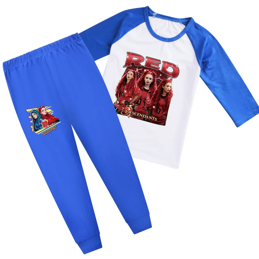 Graphic Top & Active Bottoms Set, Style 26 · Sleeved Tee · Joggers · Blue