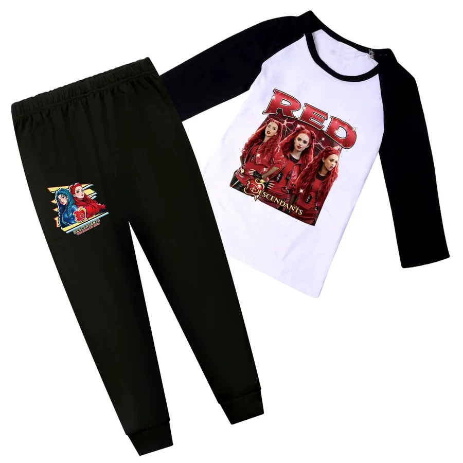 Graphic Top & Active Bottoms Set, Style 27 · Sleeved Tee · Joggers · Black