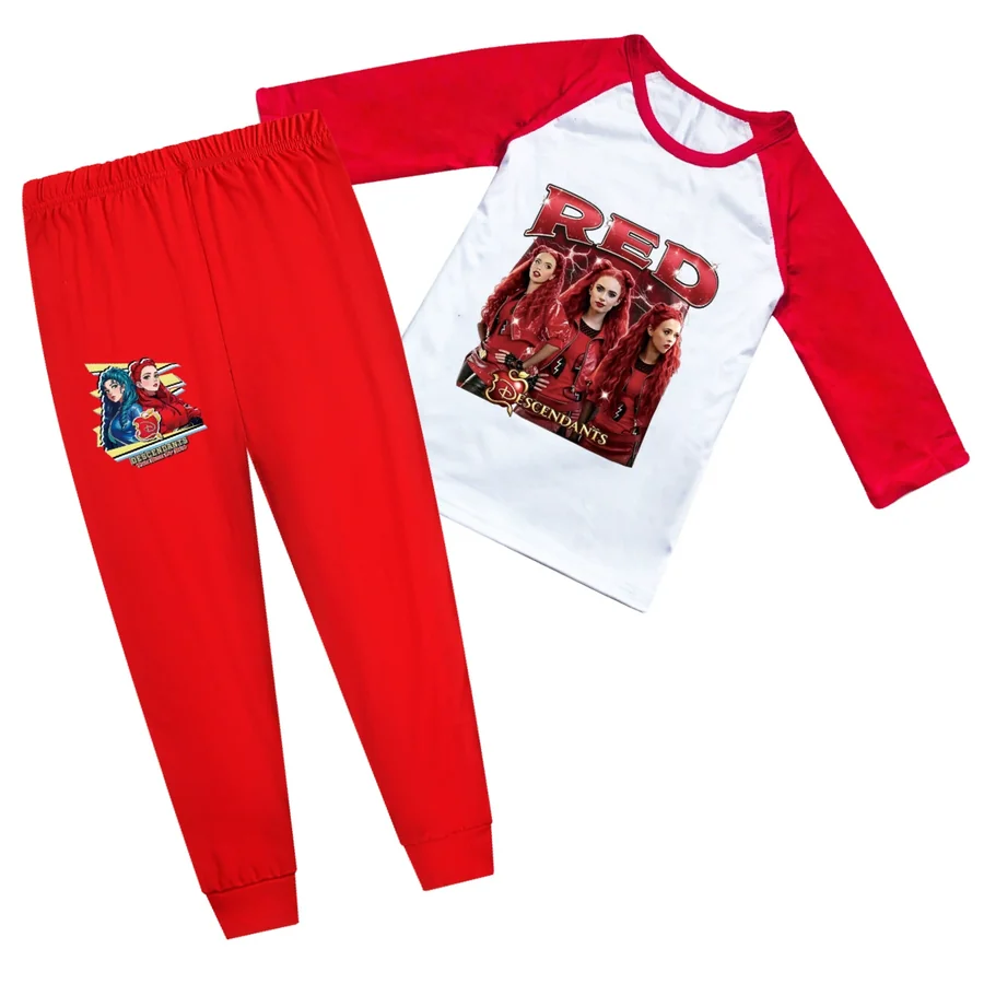Graphic Top & Active Bottoms Set, Style 28 · Sleeved Tee · Joggers · Red