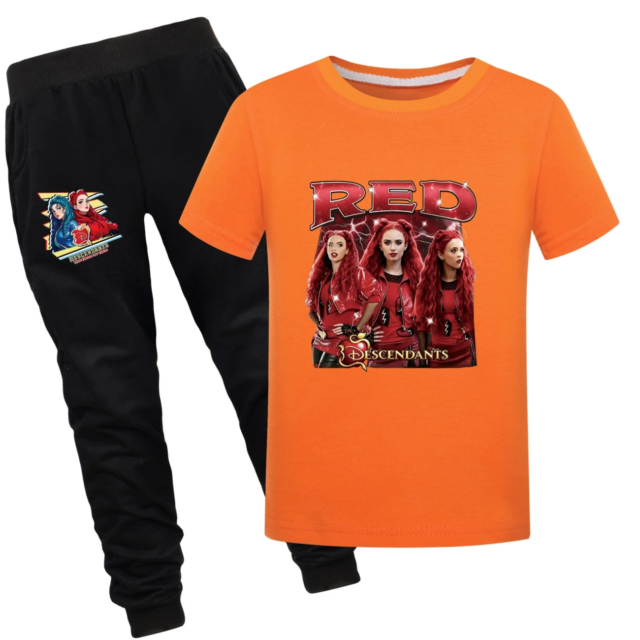 Graphic Tee & Jogger Set — 5797 Edition, Style 23 · Set · Orange