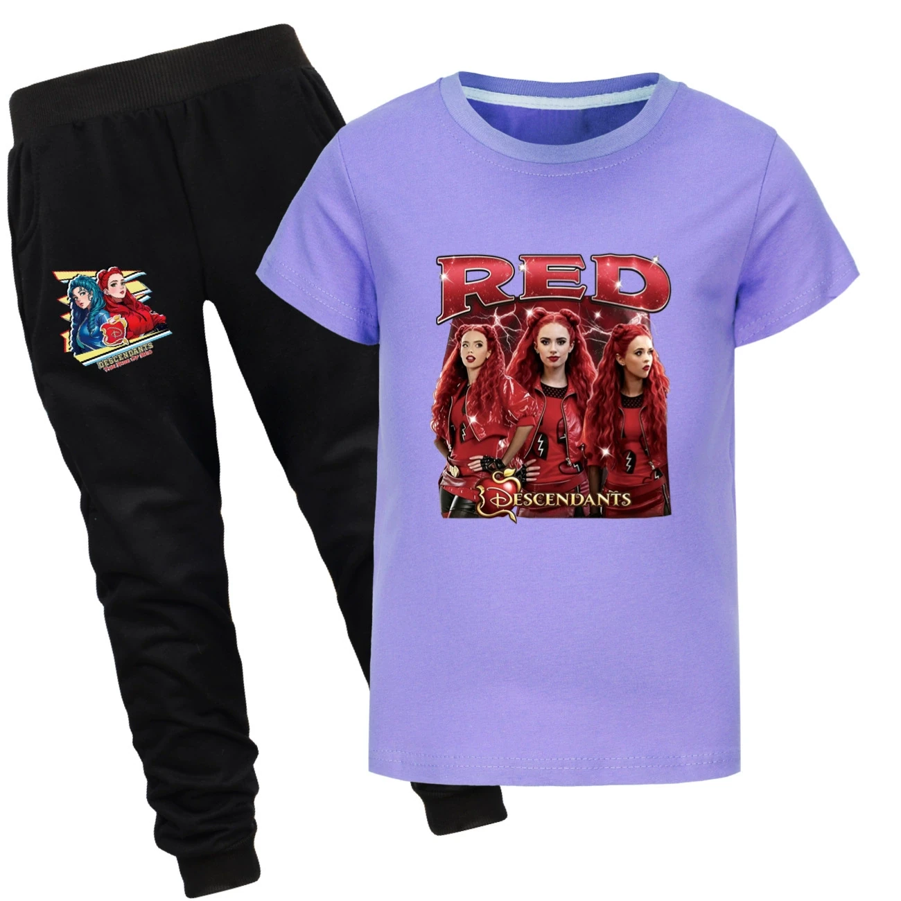 Graphic Tee & Jogger Set — 5797 Edition, Style 27 · Set · Purple