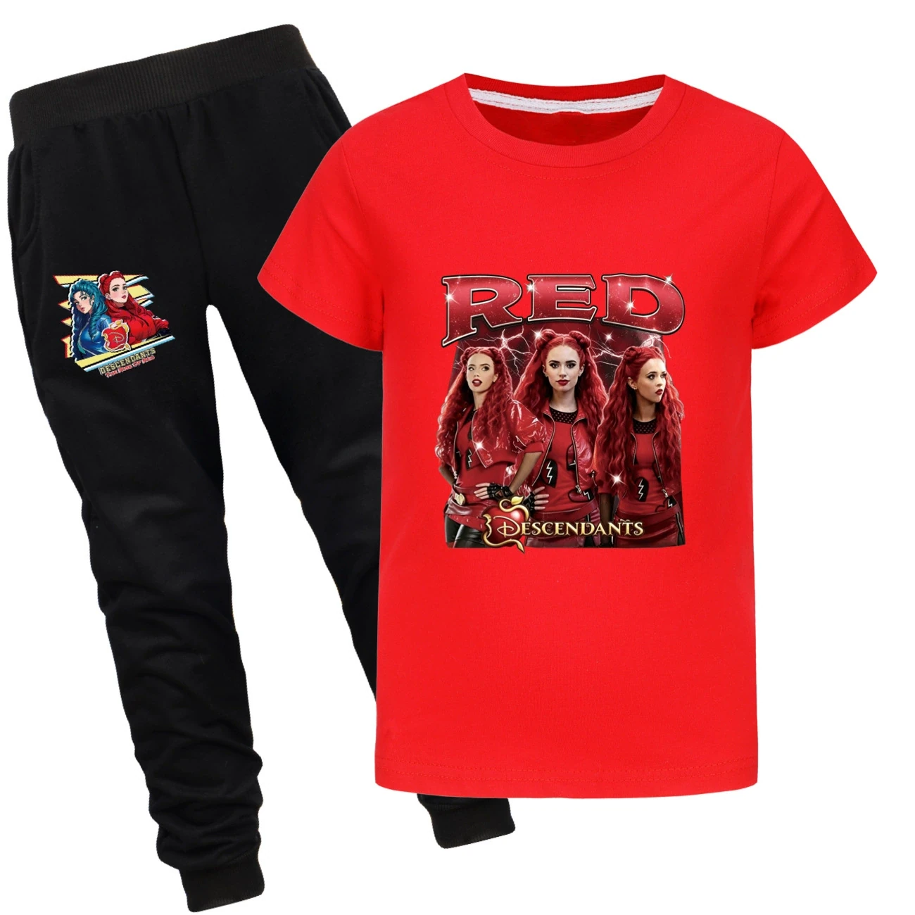 Graphic Tee & Jogger Set — 5797 Edition, Style 28 · Set · Red