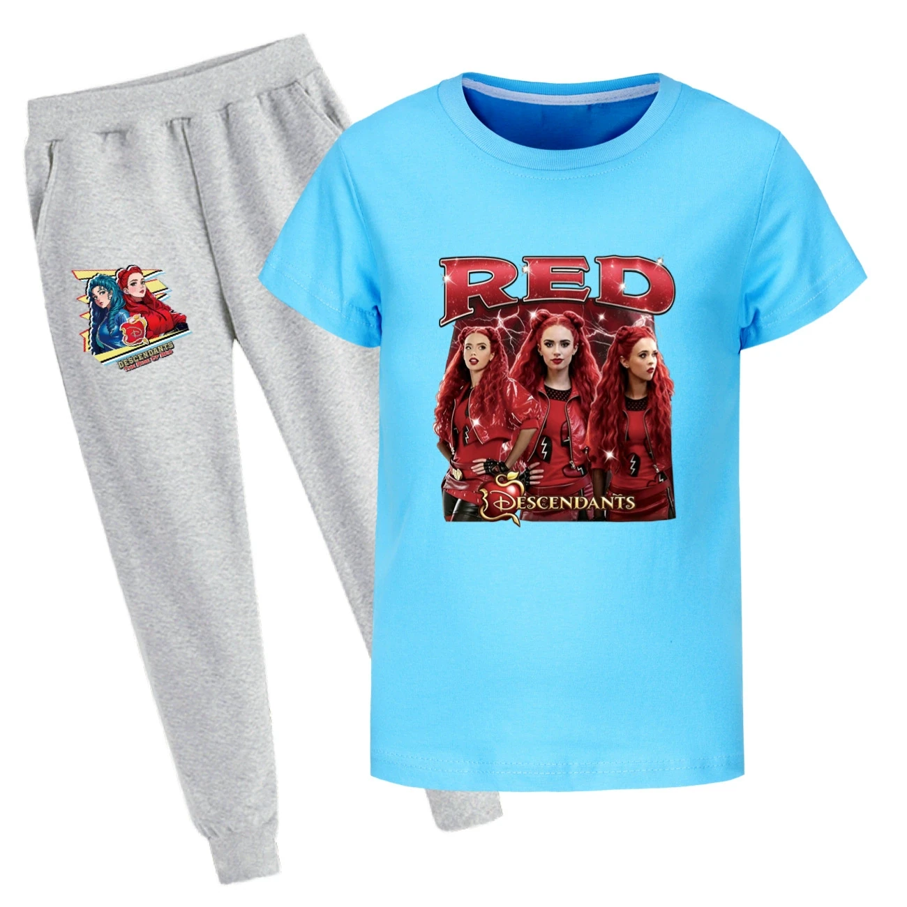 Graphic Tee & Jogger Set — 5797 Edition, Style 32 · Set · Light Blue