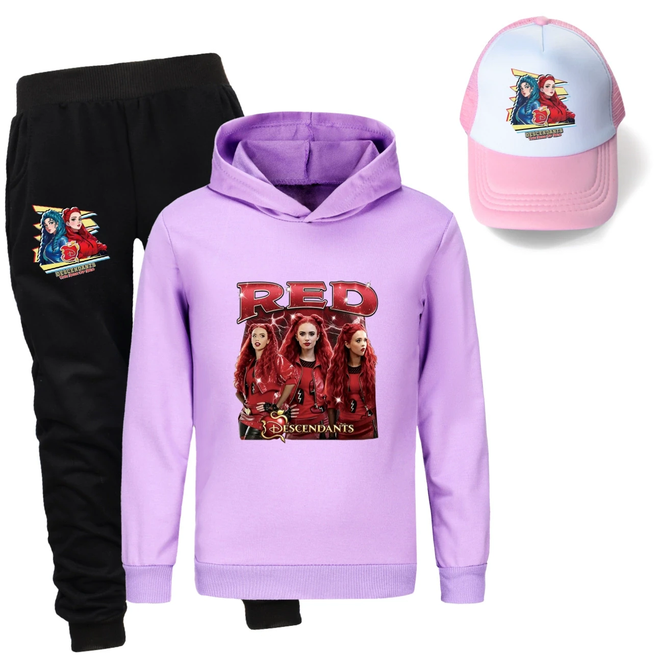 Three-Piece Hoodie, Jogger & Hat Set — 5797 Edition, Style 04 · Purple