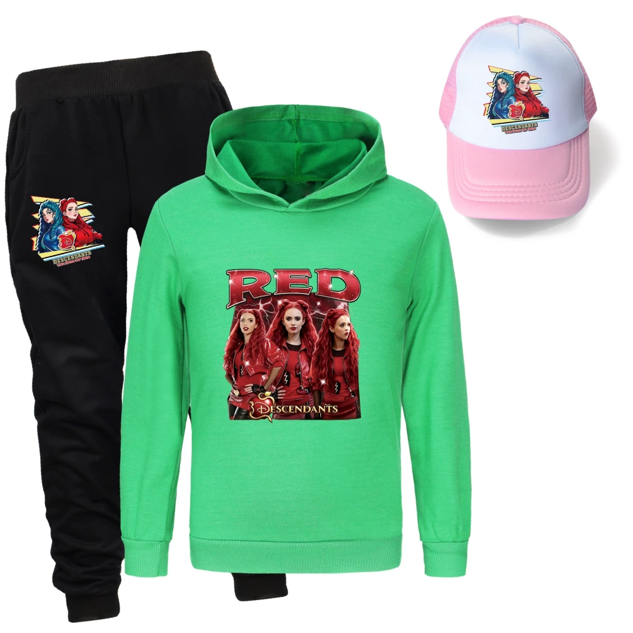 Three-Piece Hoodie, Jogger & Hat Set — 5797 Edition, Style 06 · Green