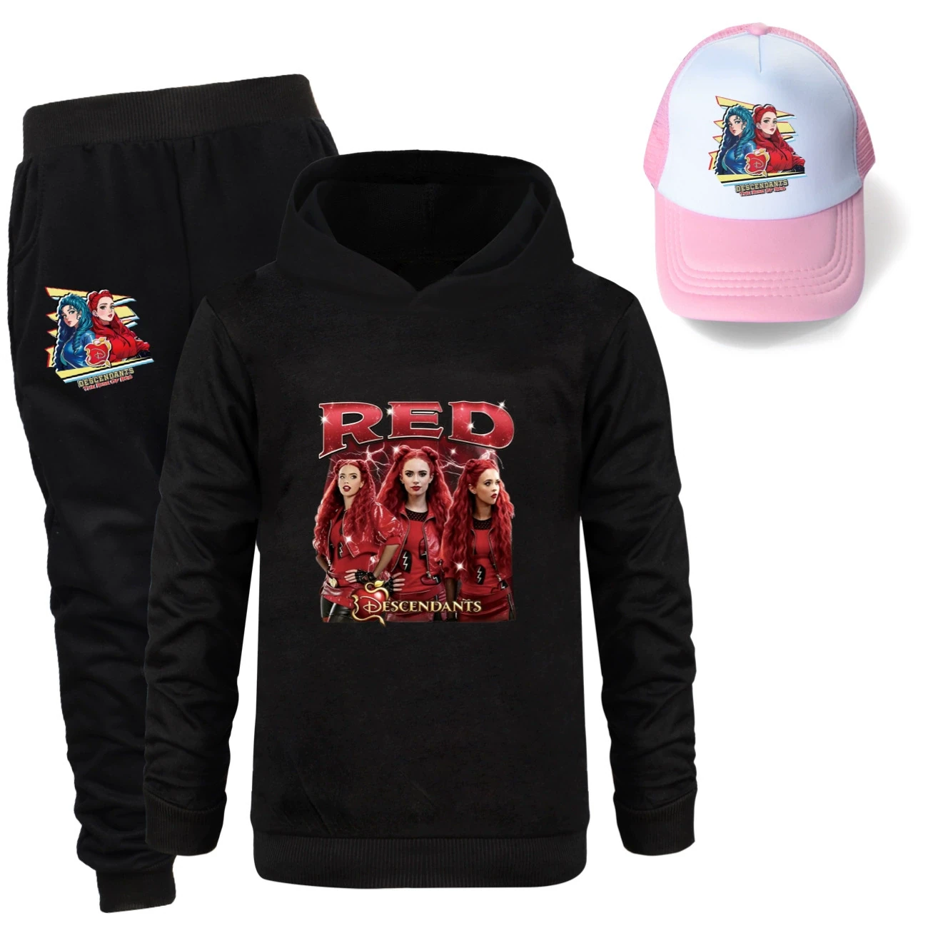 Three-Piece Hoodie, Jogger & Hat Set — 5797 Edition, Style 07 · Black
