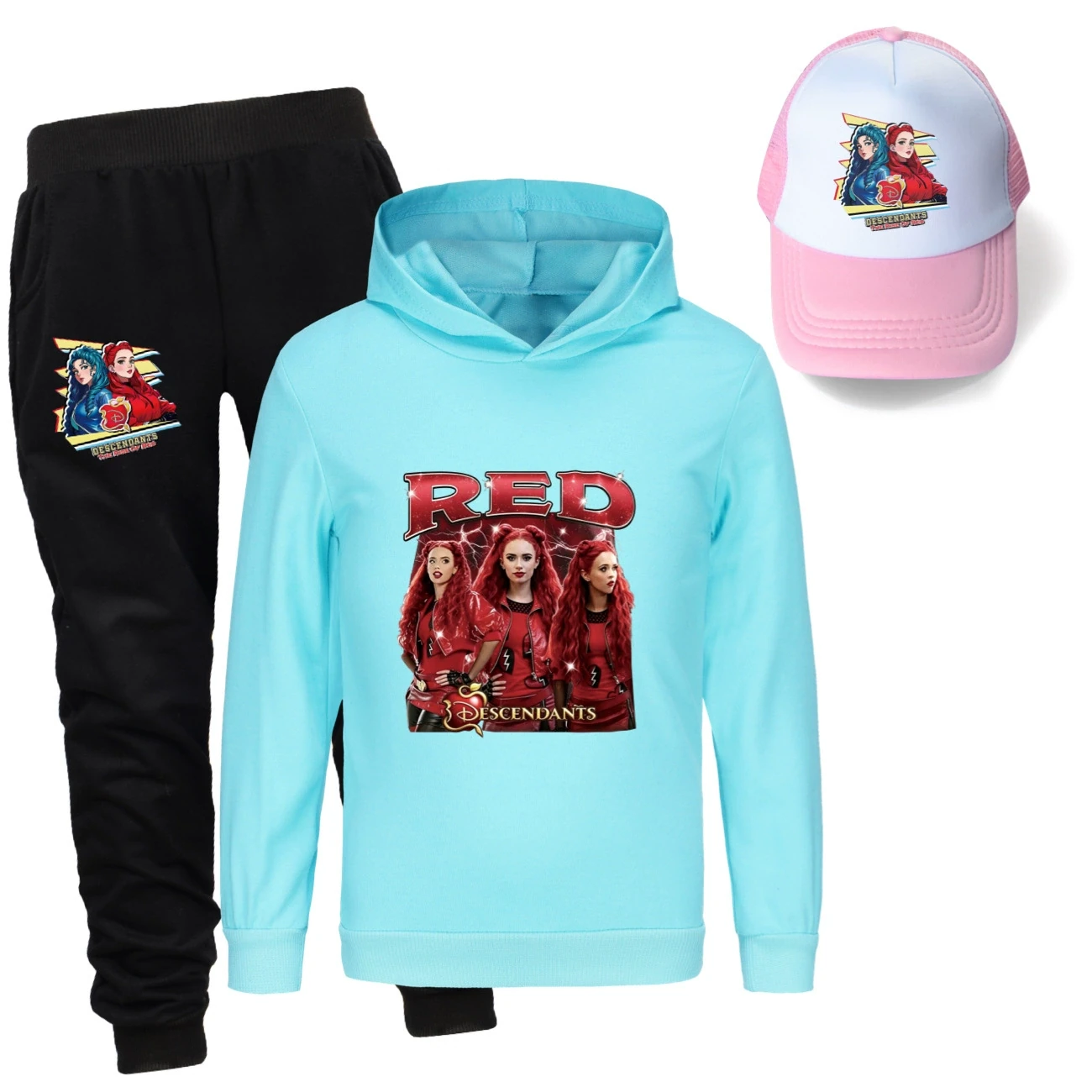 Three-Piece Hoodie, Jogger & Hat Set — 5797 Edition, Style 08 · Light Blue