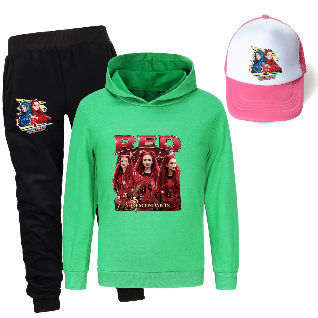 Three-Piece Hoodie, Jogger & Hat Set — 5797 Edition, Style 19 · Green