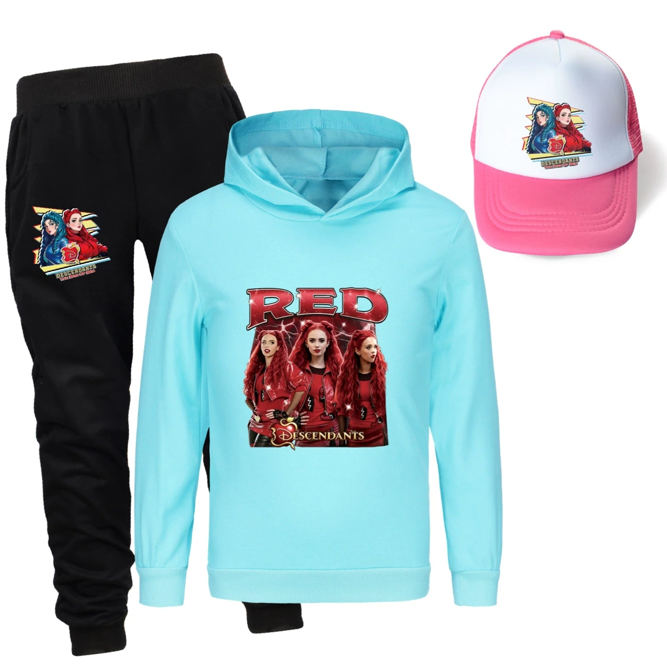 Three-Piece Hoodie, Jogger & Hat Set — 5797 Edition, Style 21 · Light Blue