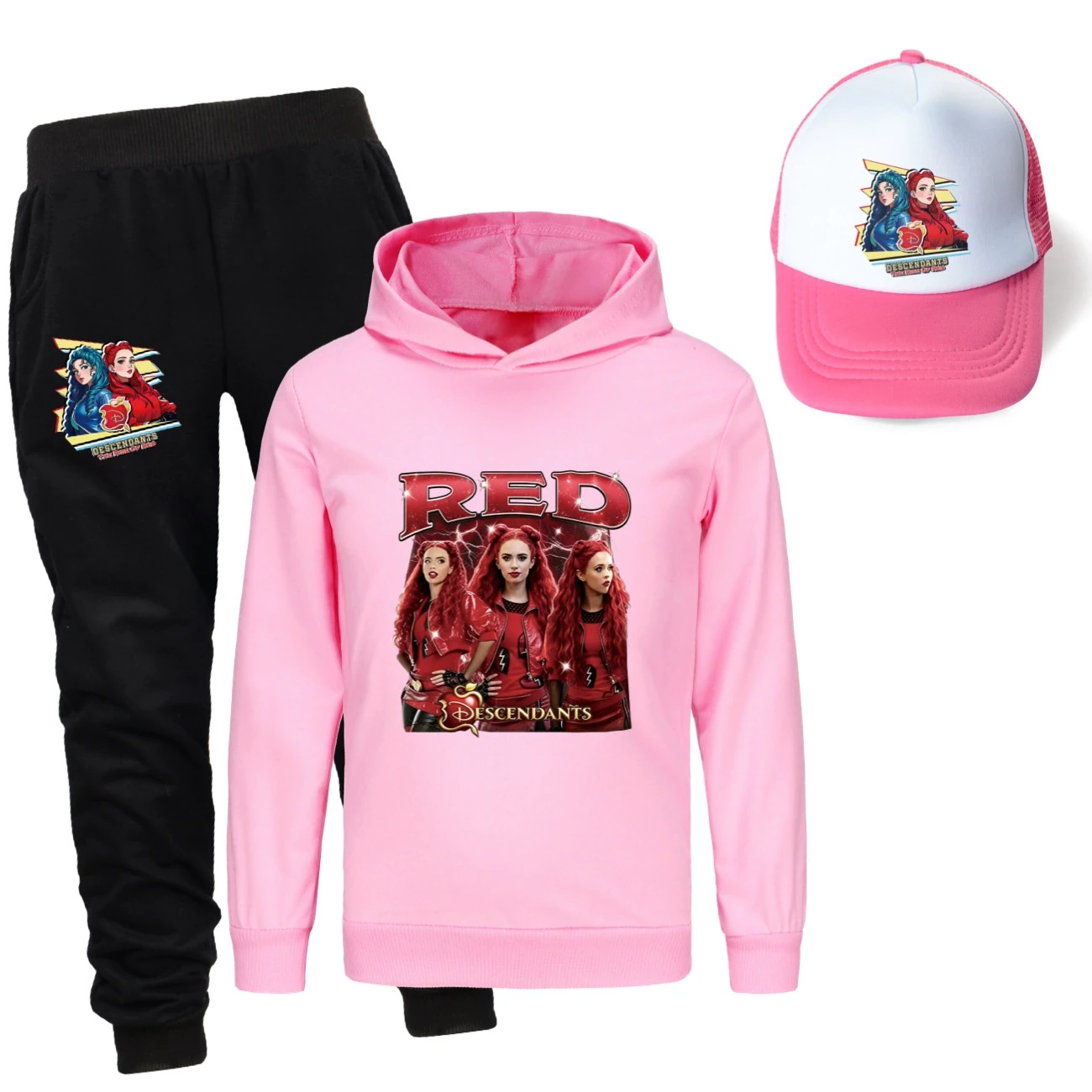 Three-Piece Hoodie, Jogger & Hat Set — 5797 Edition, Style 24 · Pink