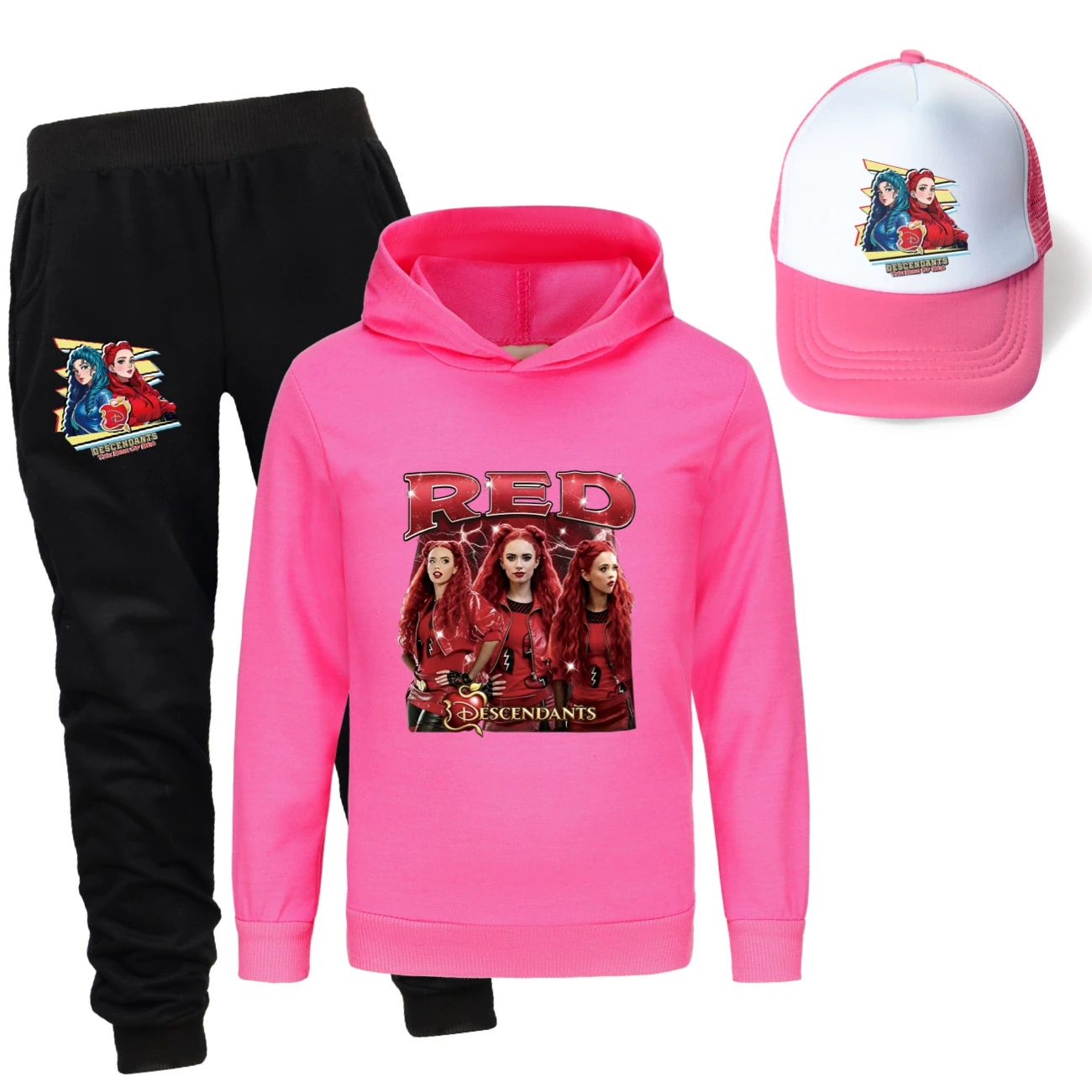 Three-Piece Hoodie, Jogger & Hat Set — 5797 Edition, Style 25 · Rose