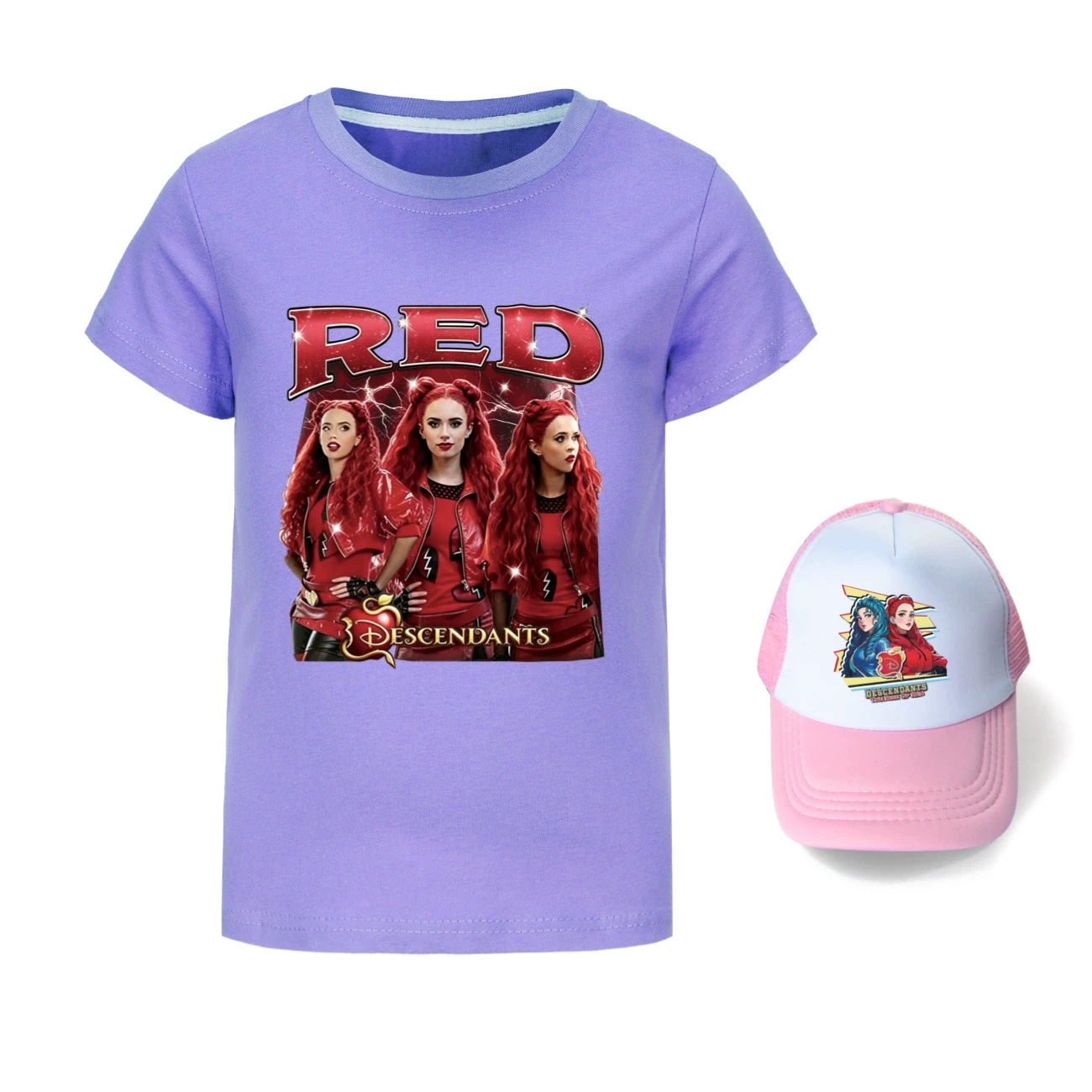 Graphic Tee & Sun Hat Set — 5797 Edition, Style 04 · Purple