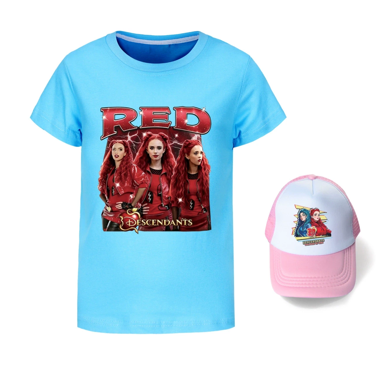 Graphic Tee & Sun Hat Set — 5797 Edition, Style 08 · Light Blue